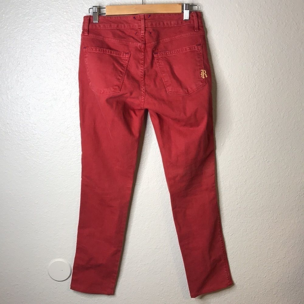 Rich & Skinny Embroidered Logo Red Jeans Rare - Picture 9 of 11